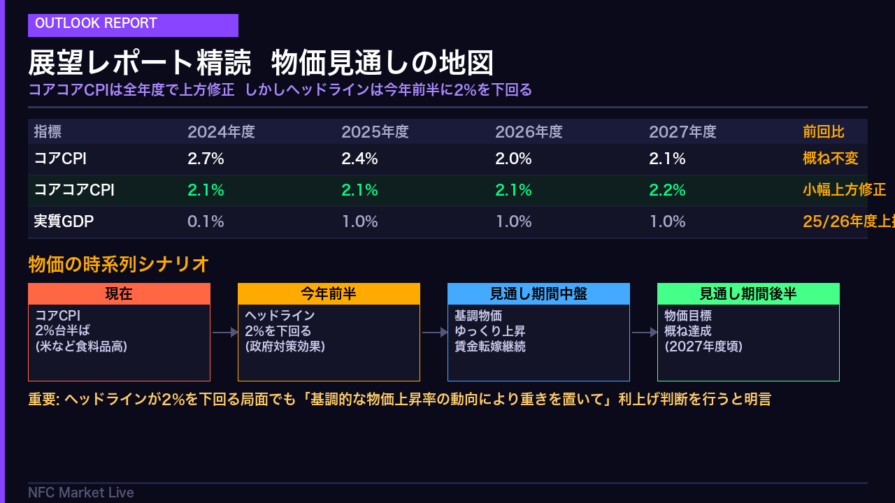 展望レポート精読: 物価見通しの地図