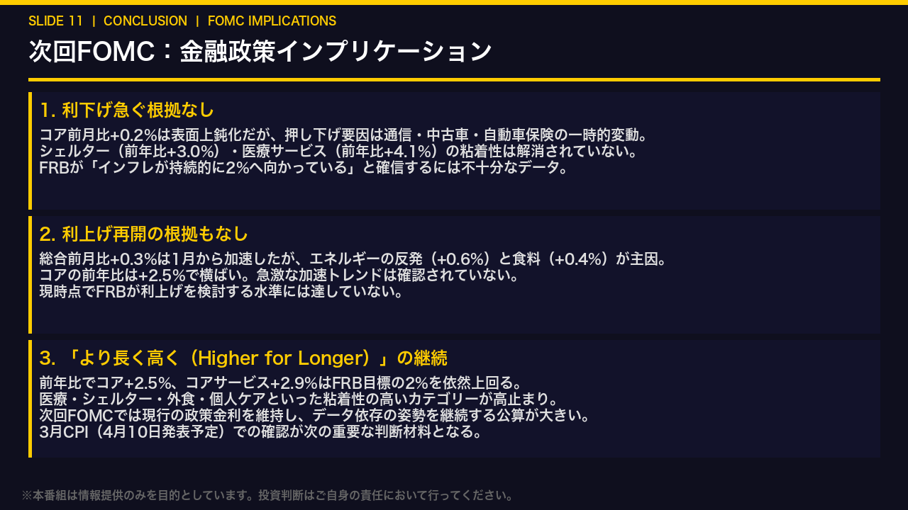 FRB政策インプリケーション