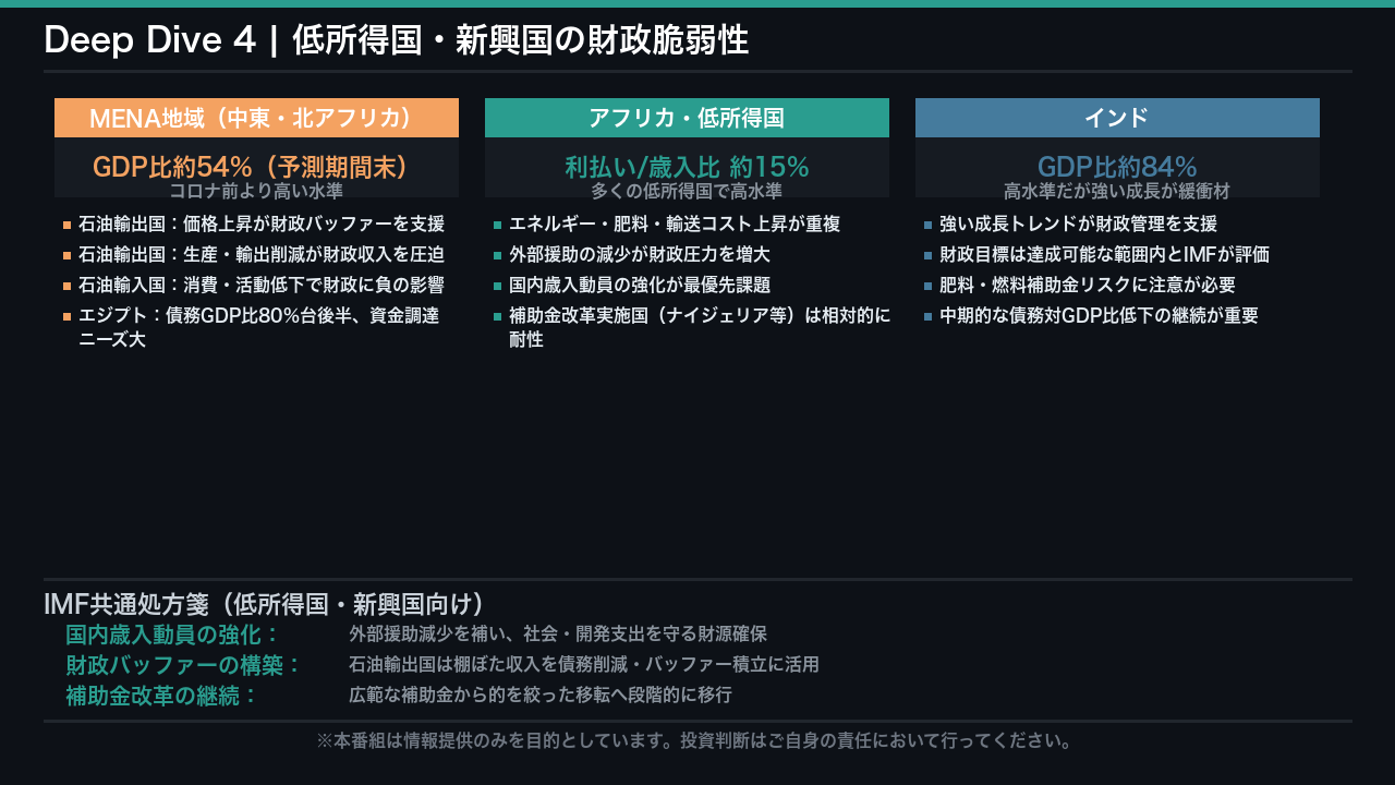 Deep Dive 4：低所得国・新興国の財政脆弱性