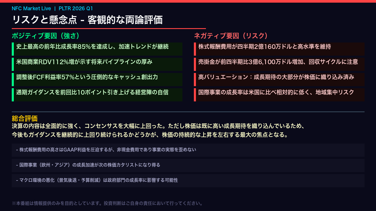リスクと懸念点：客観的な両論評価