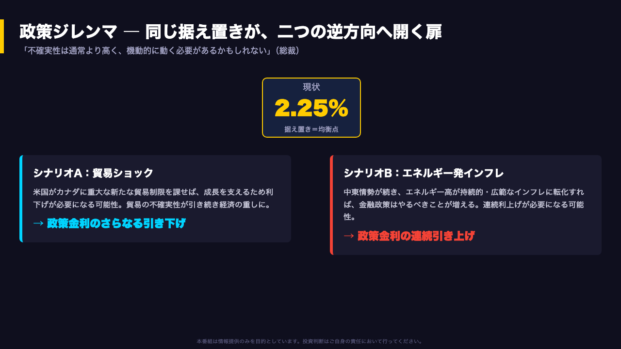 深掘り③：二つのシナリオと政策ジレンマ