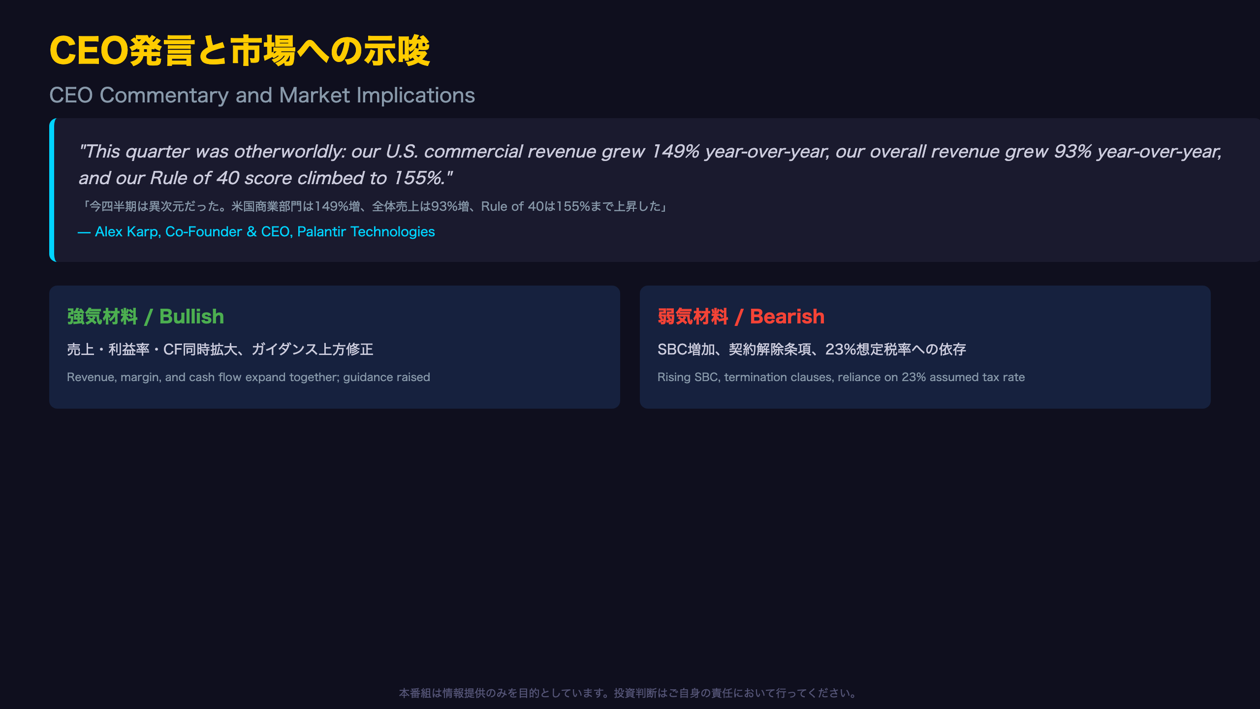 CEO発言と市場への示唆