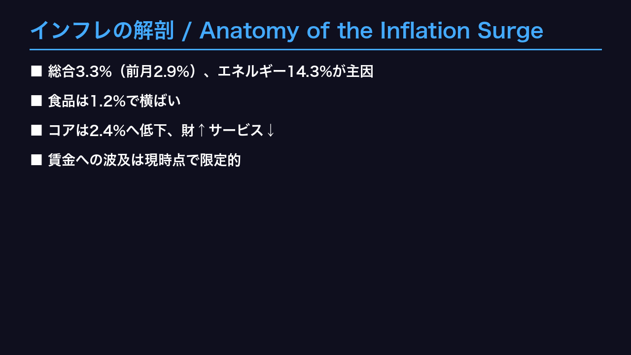 インフレの解剖 / Anatomy of the Inflation Surge