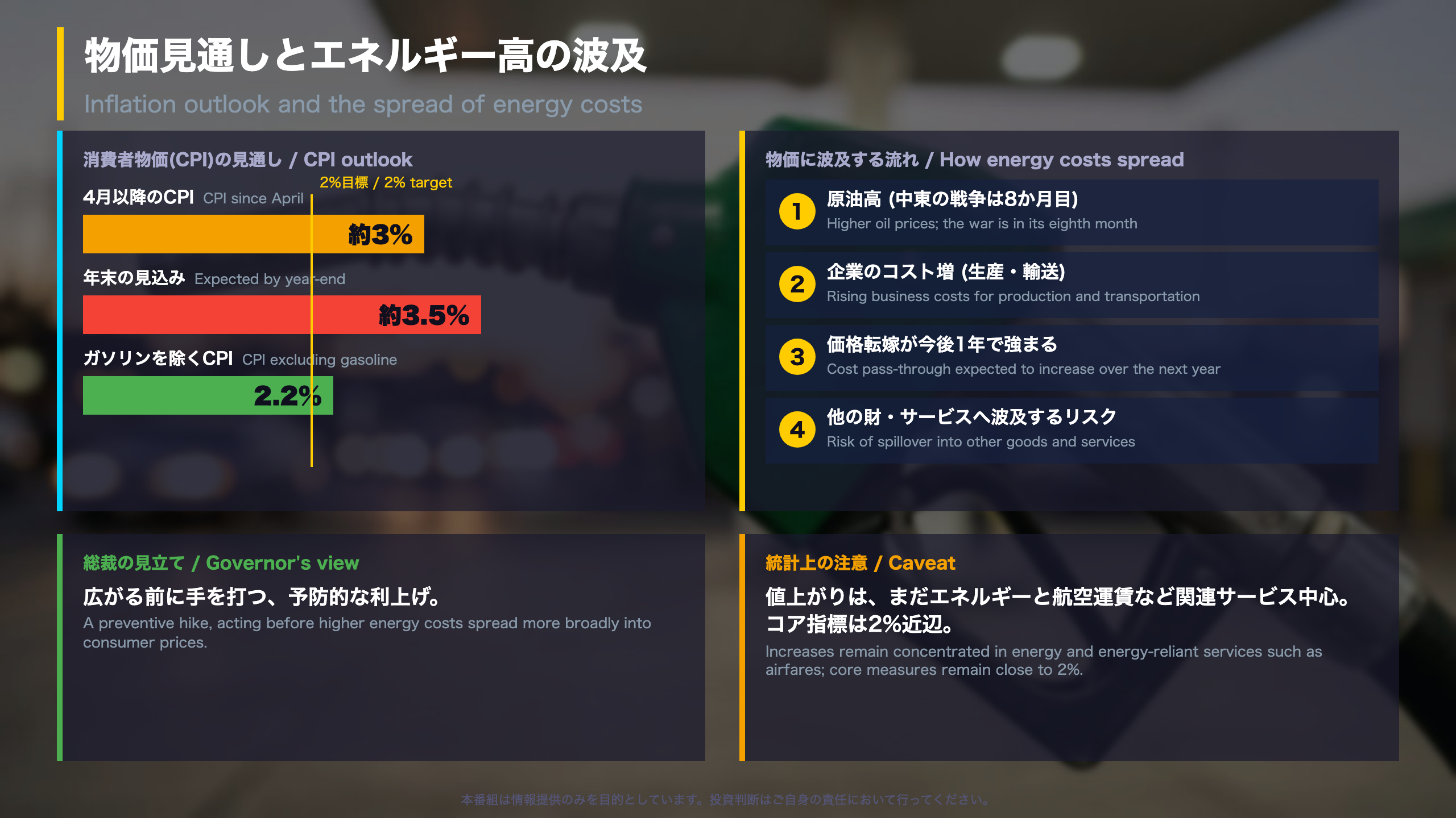 解説1：物価見通しとエネルギー高の波及