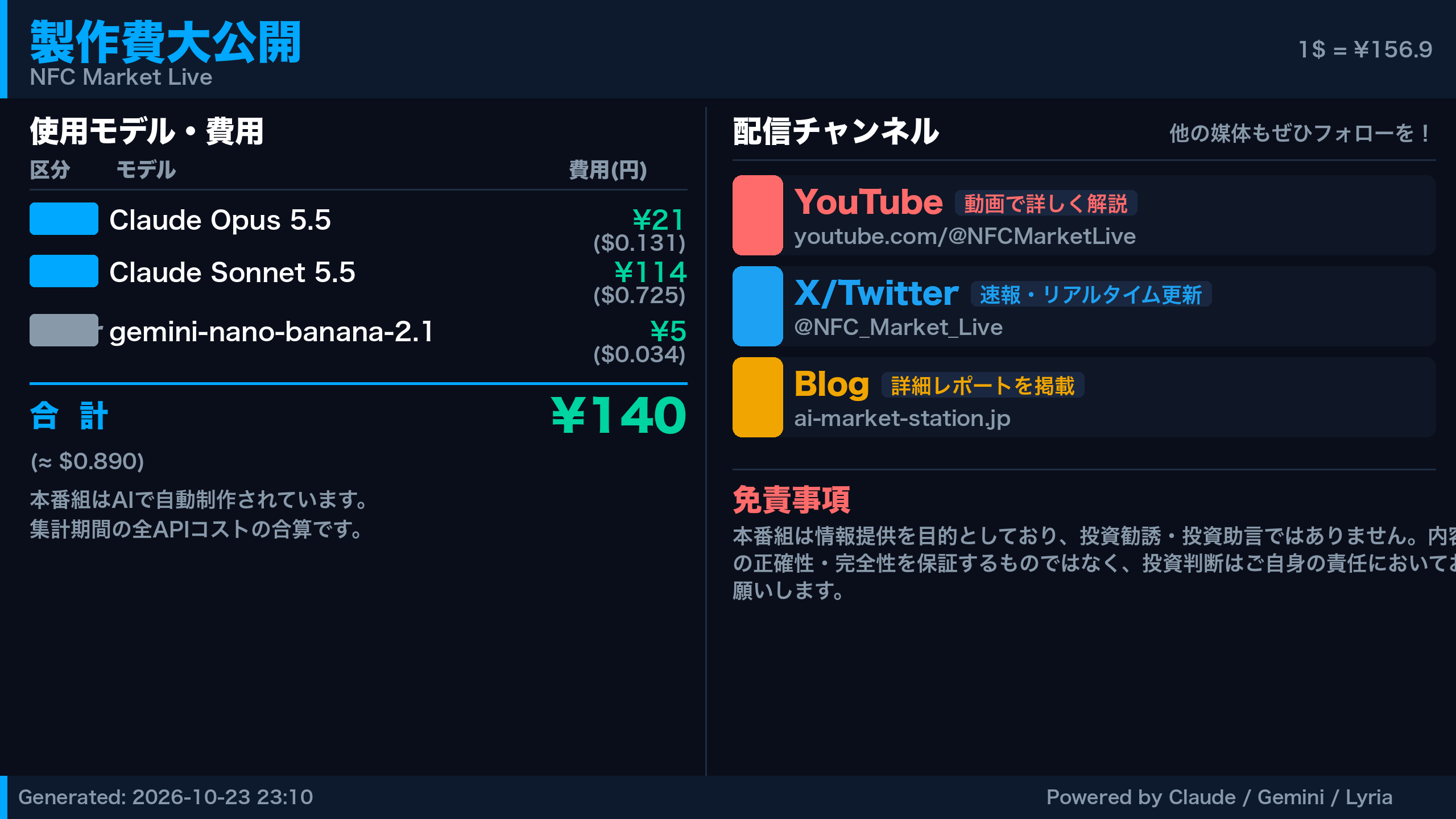 製作費大公開